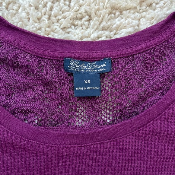 EUC Lucky Brand Lace Detailed Top in Plum Purple, XS - Picture 2 of 5